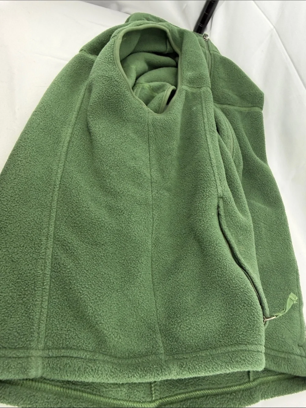 Vintage LL Bean Mens Olive Full-Zip Polartec Fleece Vest, Classic Layer, sz M